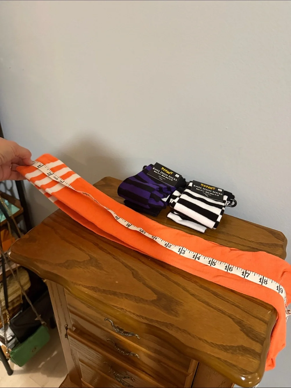 Spirit Knee-High Socks Trio - Black/White, Purple/Black, Orange